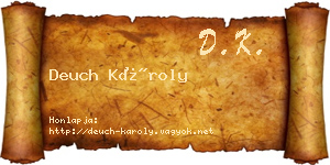 Deuch Károly névjegykártya